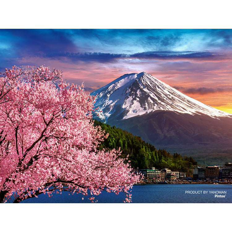 (透明樹脂) 日本風景 - 櫻花季下的富士 150塊 (7.6×10.2cm)