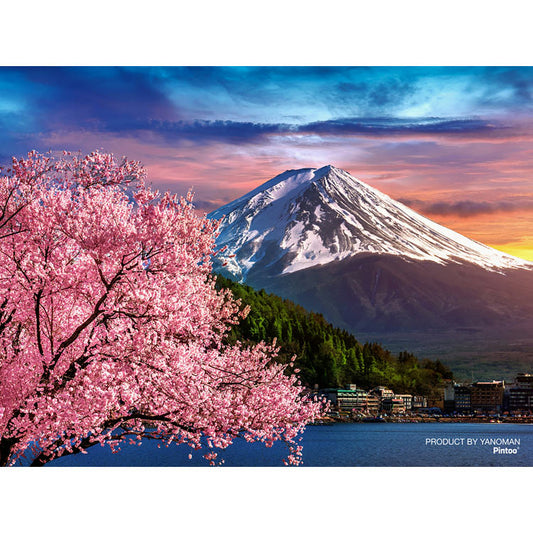 (透明樹脂) 日本風景 - 櫻花季下的富士 150塊 (7.6×10.2cm)