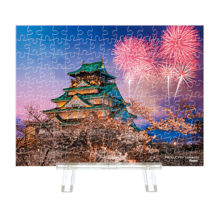 (透明樹脂) 日本風景 - 煙火下的大阪城 150塊 (7.6×10.2cm)