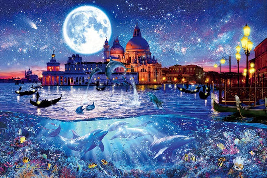 (迷你尺寸)(夜光) Christian Lassen - 威尼斯世界旅行 2000塊 (38×53cm)