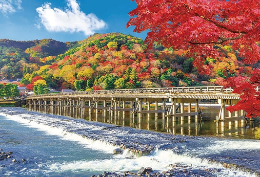 日本風景 - 秋色下的渡月橋 1000塊 (49×72cm)