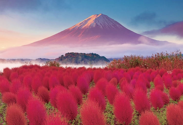 日本風景 - 富士繽紛的掃帚草 1000塊 (49×72cm)