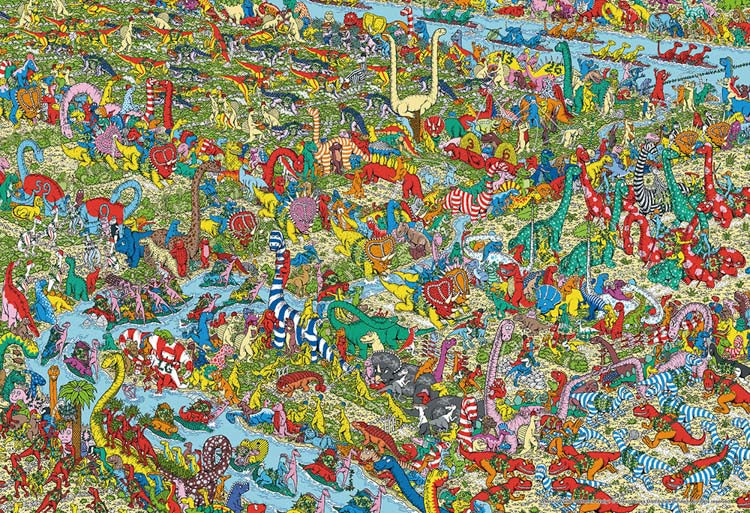 (迷你尺寸) 威利在哪裏？ -  侏羅紀遊戲 1000塊 (26×38cm)