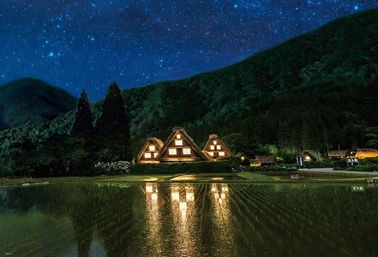 日本風景 - 白川鄉小屋 1000塊 (49×72cm)
