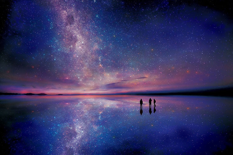 (夜光) 玻利維亞風景 - 烏尤尼鹽湖星空 1000塊 (50×75cm)