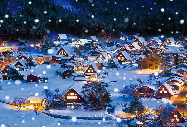 日本風景 - 雪中的白川鄉 300塊 (26×38cm)