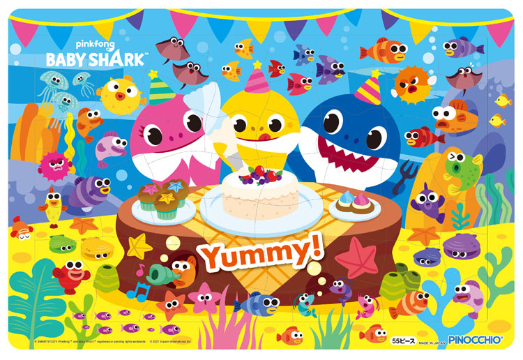 兒童向 - Baby Shark 整生日蛋糕 55塊 (26×37.5cm)