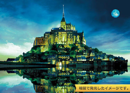 (夜光) (迷你尺寸) 法國風景 - 夕陽下的聖米歇爾山 2000塊 (38×53cm)