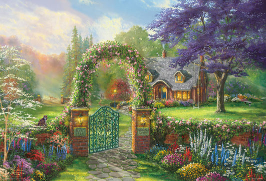 (帆布紋理) Thomas Kinkade - 蜂鳥小屋 1000塊 (49×72cm)