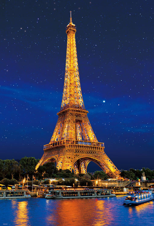 (夜光) 法國風景 - 繁星點點的埃菲爾鐵塔 1000塊 (49×72cm)