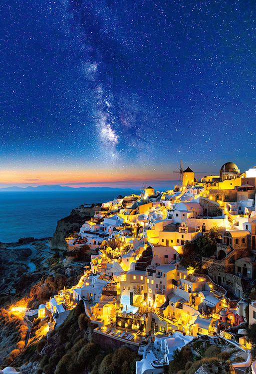 (迷你尺寸) 希臘風景 - 聖托里尼島的星空 1000塊 (26×38cm)