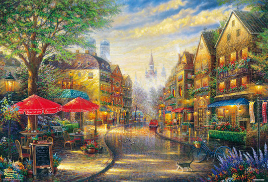 (帆布紋理) (迷你尺寸) Thomas Kinkade - 陽光下的花店 2000塊 (49×72cm)