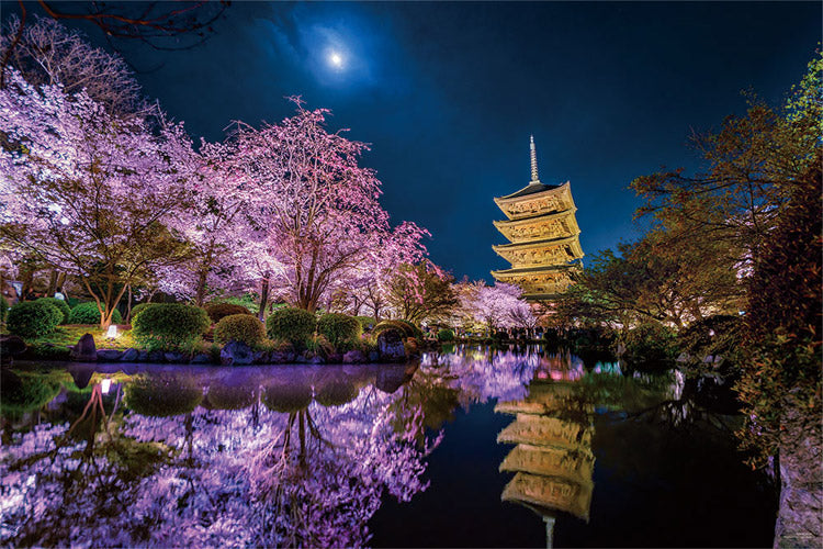 (夜光) 日本風景 - 京都東寺 1000塊 (50×75cm)