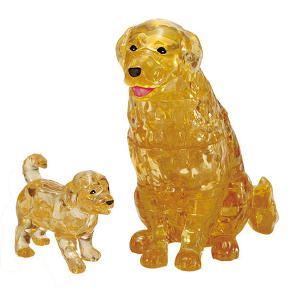 水晶立體 - 金毛犬母子 44塊