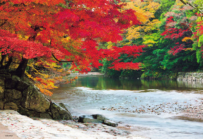 日本風景 - 五十鈴川之紅葉 300塊 (26×38cm)