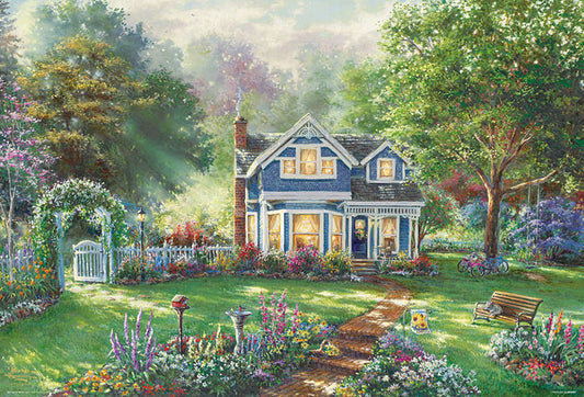 (帆布紋理) (迷你尺寸) Thomas Kinkade - 春天的回憶 2000塊 (49×72cm)