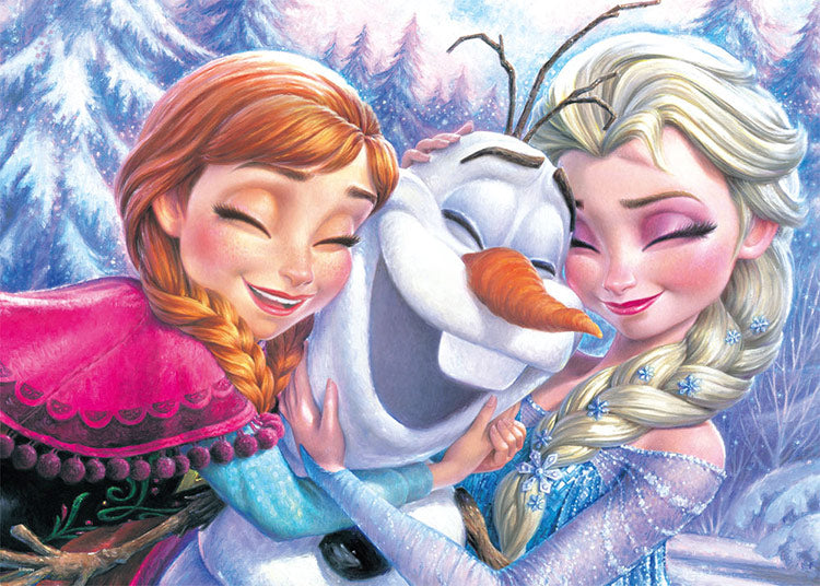 魔雪奇緣 - 安娜、愛莎與小雪人 500塊 (35×49cm)