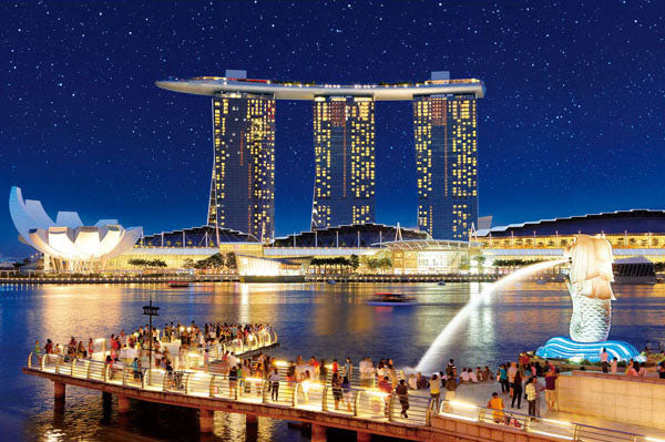 (夜光) 新加坡風景 - 魚尾獅公園 1000塊 (50×75cm)