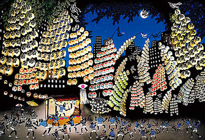 藤城清治 - 秋田燈祭 300塊 (26×38cm)