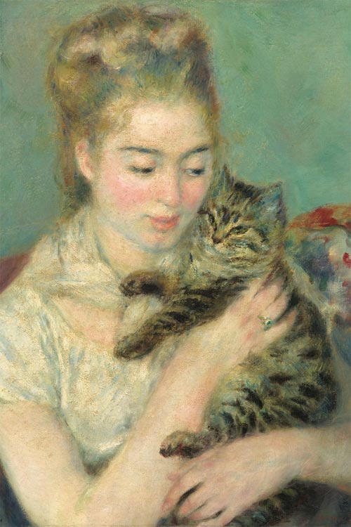 雷諾瓦 - Woman with a cat 1000塊 (50×75cm)