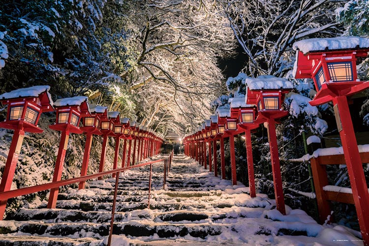 日本風景 - 冬織絕景 貴船神社 1000塊 (50×75cm)