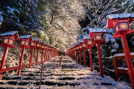 日本風景 - 冬織絕景 貴船神社 1000塊 (50×75cm)
