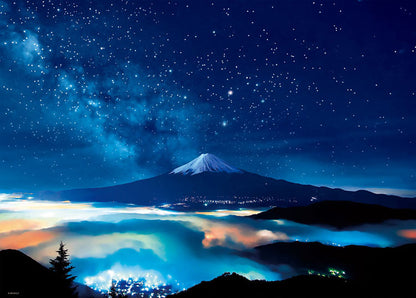 日本風景 - 滿天星和富士山 600塊 (38×53cm)