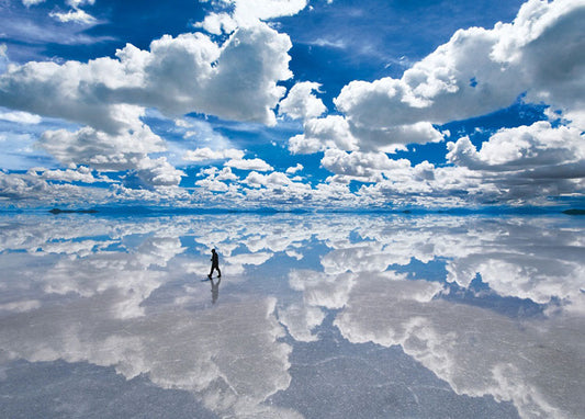 (迷你尺寸) 玻利維亞風景 - 天空之鏡烏尤尼鹽湖 2000塊 (38×53cm)