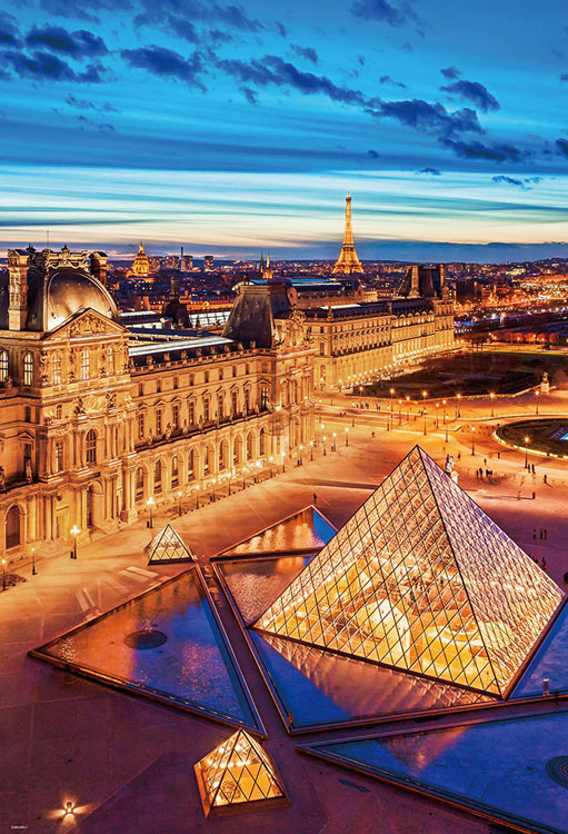 法國風景 - 黃昏的羅浮宮 1000塊 (49×72cm)