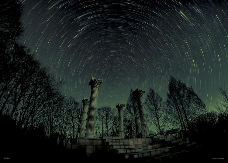(夜光) 日本風景 - 星空下的神殿 500塊 (38×53cm)