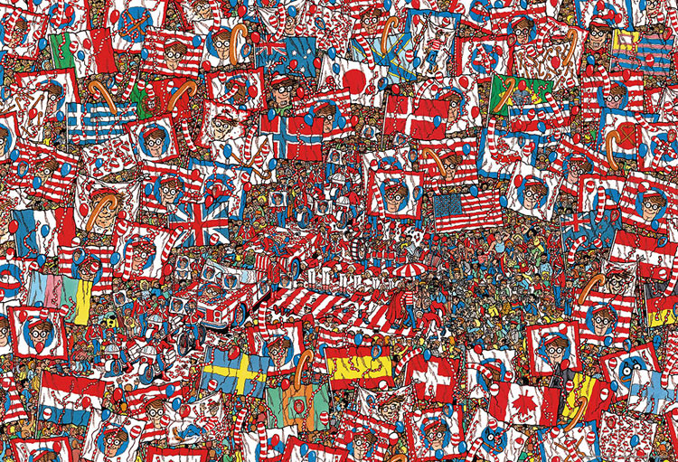 威利在哪裏？ - 國旗派對 1000塊 (49×72cm)