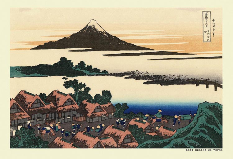 葛飾北齋 - 甲州伊澤曉 (冨嶽三十六景) 300塊 (26×38cm)