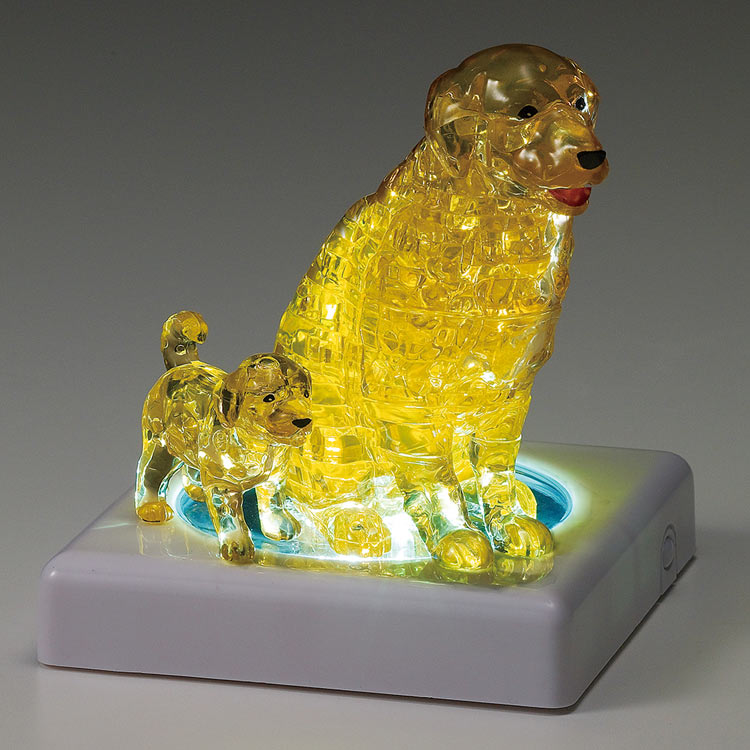水晶立體 - 金毛犬母子 44塊