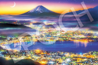 (迷你尺寸) 日本風景 - 漂浮在城市燈光中的富士山 2016塊 (50×75cm)