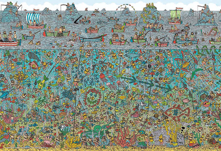 (迷你尺寸) 威利在哪裏？ - 深海潛水員慌 1000塊 (26×38cm)