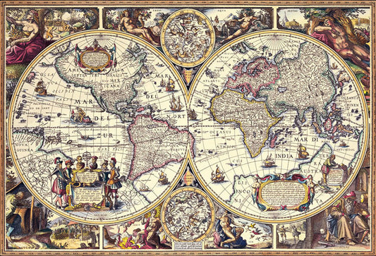 古代航海世界地圖 1000塊 (49×72cm)