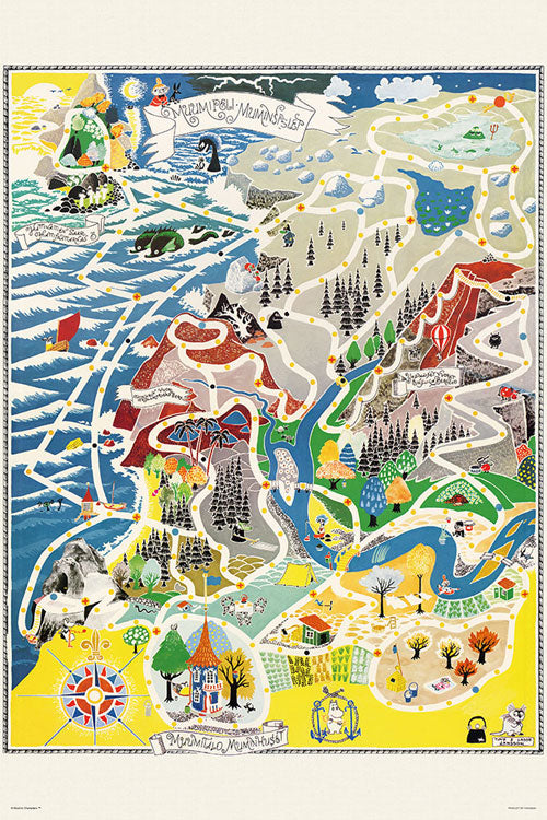 姆明一族 - 姆明村地圖 1000塊 (50×75cm)