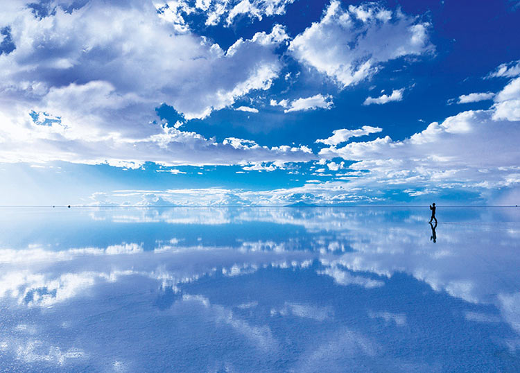 玻利維亞風景 - 天空之鏡烏尤尼鹽湖 500塊 (38×53cm)