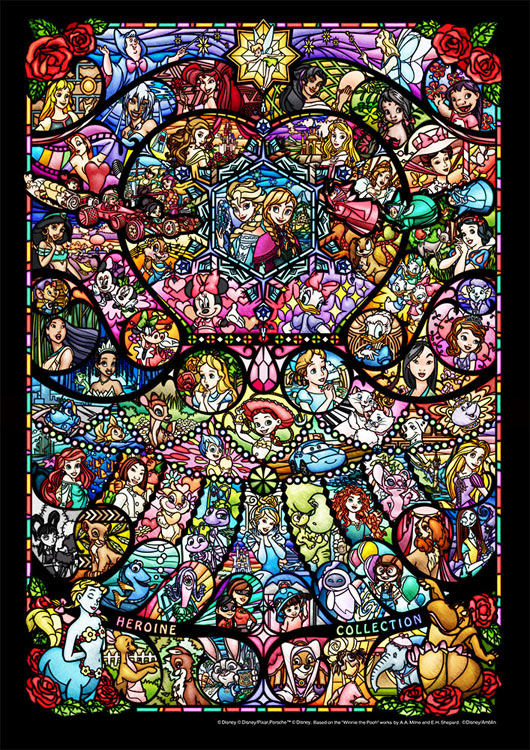 (環保樹脂) 迪士尼 - 迪士尼女角彩繪玻璃 266塊 (18.2×25.7cm)