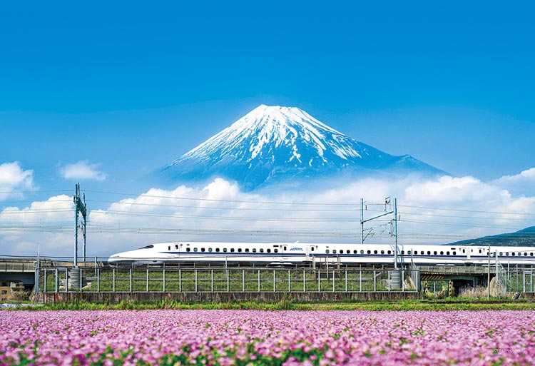 (迷你尺寸) 日本風景 - 富士山下之新幹線列車 500塊 (26×38cm)