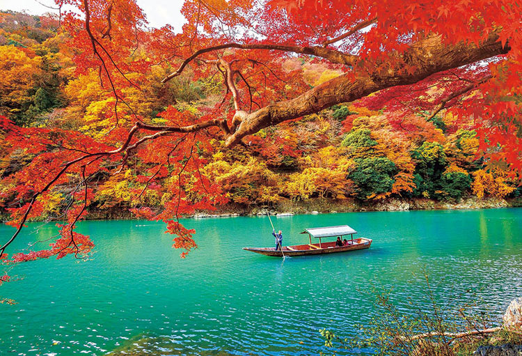 日本風景 - 嵐山 保津峽紅葉 1000塊 (49×72cm)