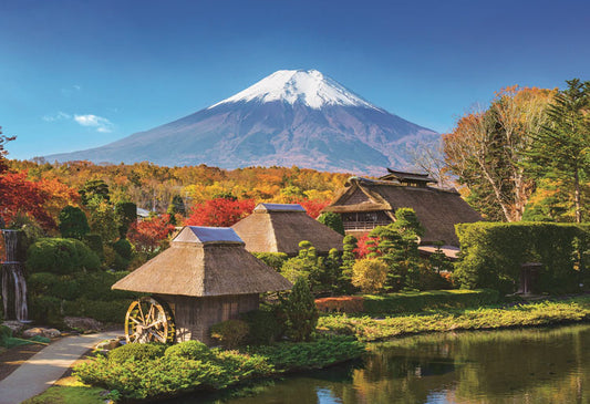 日本風景 - 忍野之秋與富士 300塊 (26×38cm)