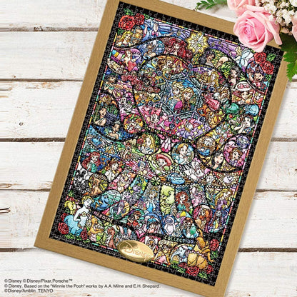 (迷你尺寸) 迪士尼 - 迪士尼全女角色彩色玻璃 1000塊 (29.7×42cm)