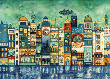 西村典子 - 繁星滿天的夜晚 500塊 (38×53cm)