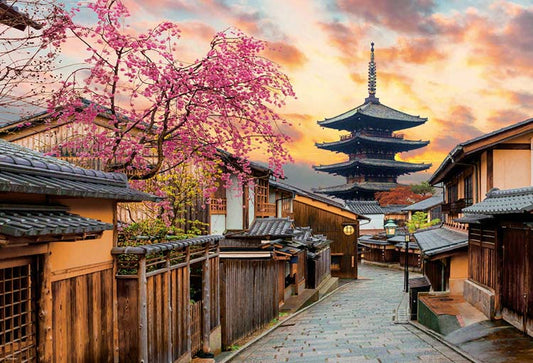 日本風景 - 八坂塔的醉人晚霞 1000塊 (49×72cm)